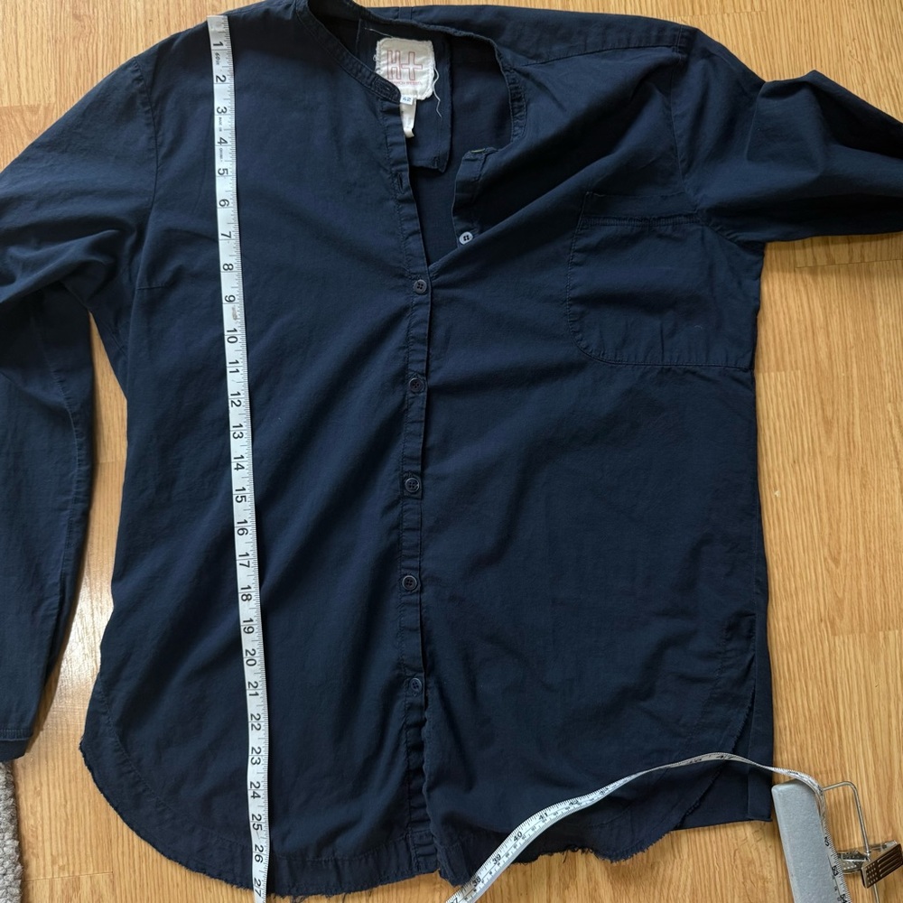 H+ Hannoh Wessel Artisan Blue Cotton Shirt Lagenlook EU 42 M Italy - Picture 8 of 9